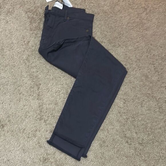 Felicite Women's 31 Step Hem Skinny Jeans Dark Blue Distressed Fringe New - Picture 6 of 13